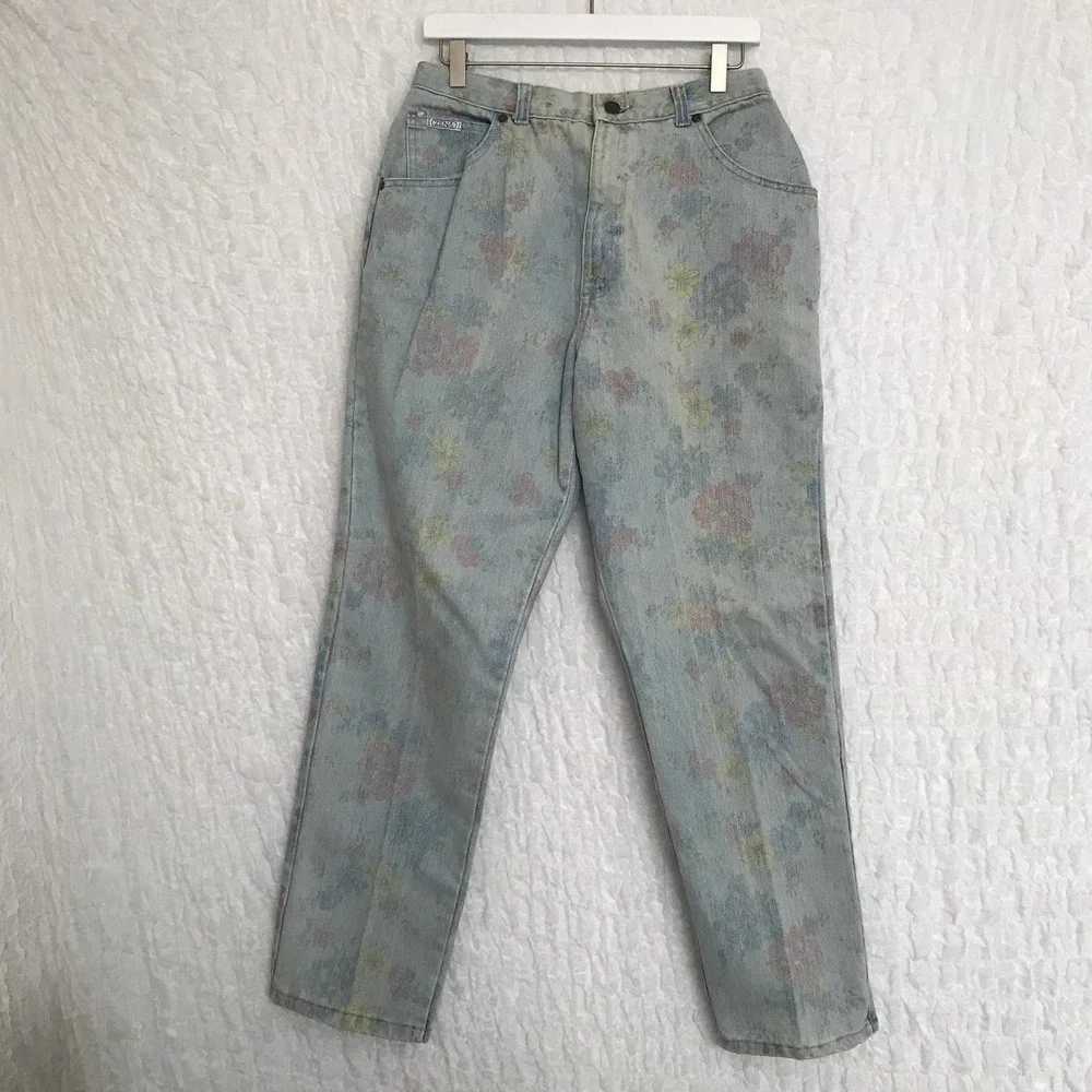 Vintage Cropped Floral high rise jeans - Picture 2 of 8